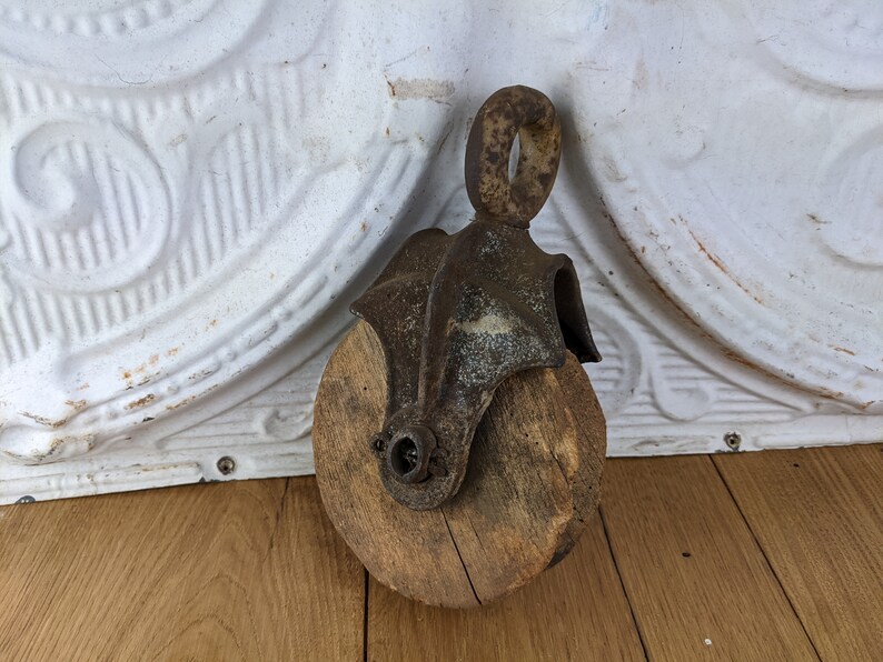 Vintage Wooden Pulley Antique Wood Pulley Decorative Pulley Etsy