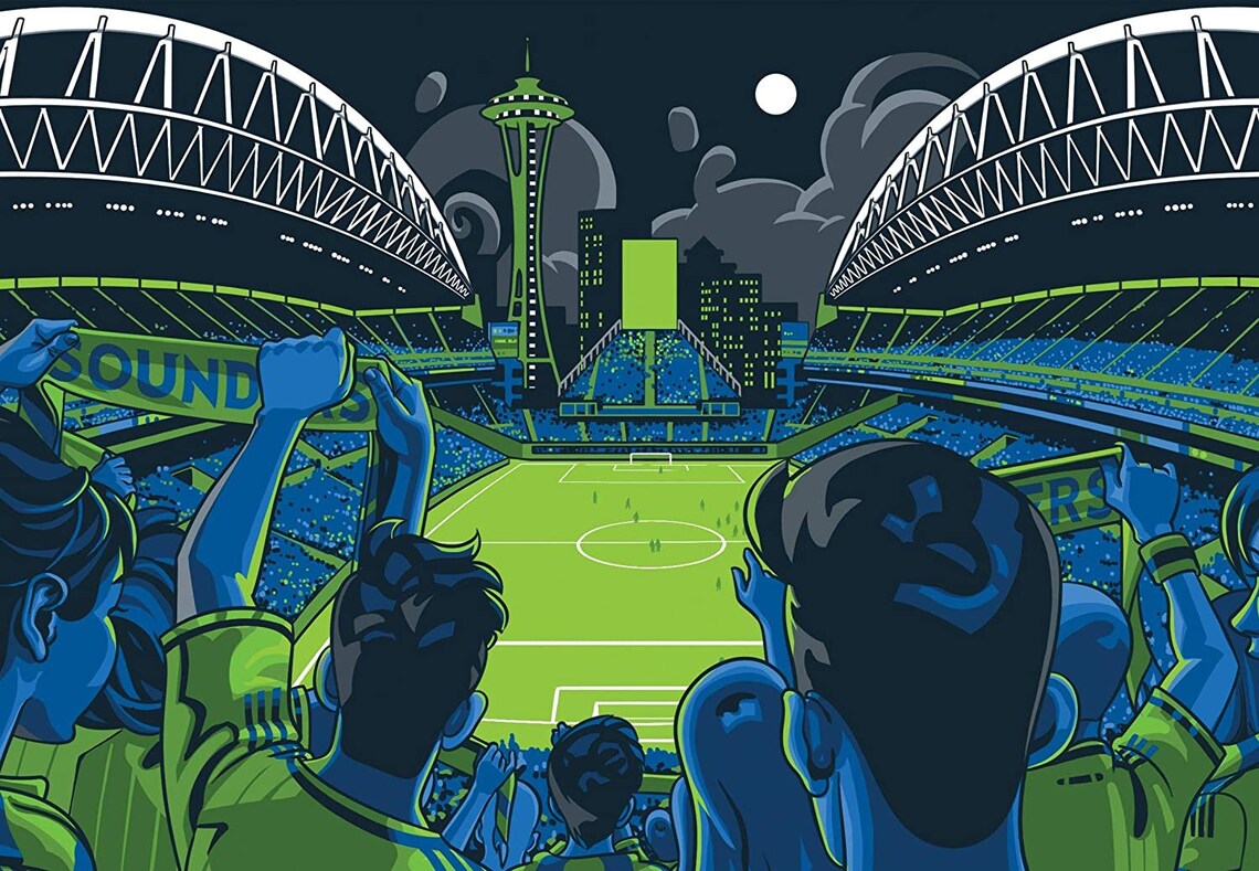 Seattle Sounders Poster Football Art Print Seattle Sounders | Etsy