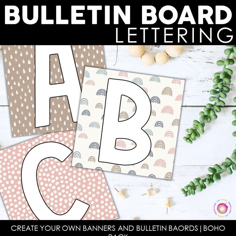 Bulletin Board Uppercase Bold Letters  Small Modern Boho – One Fab Teacher
