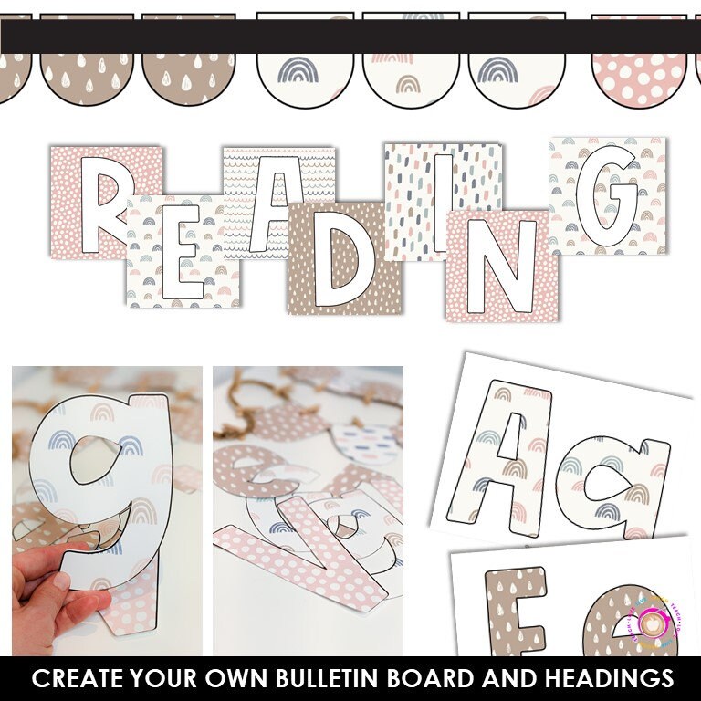 260 Lettere E Numeri Colorati Happy Day Per Decorazione Aula Boho | Set Alfabeto Murale Con Accenti E Blocchi Per Bambini E Studenti - 2