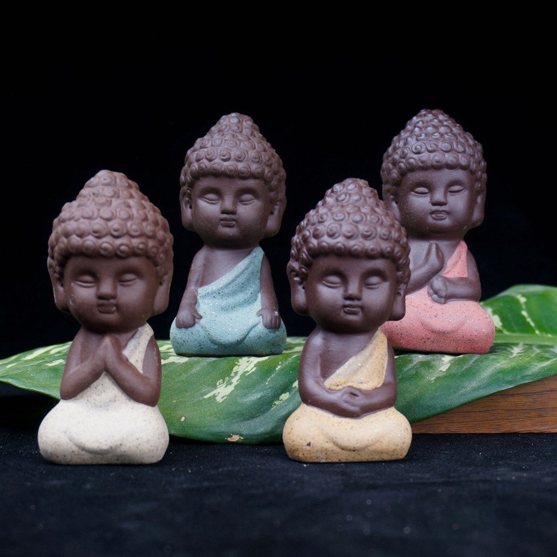 1 PCS Miniature Buddha Statue Monk Figurine Sri Lankan Etsy