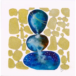 Kosmische Steine – Original Aquarell Kunstdruck