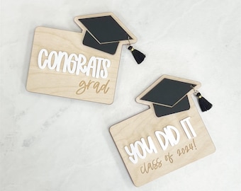 Gift Card Holder Graduation GiftCard Class of 2024 Laser Cut Wood and Acrylic