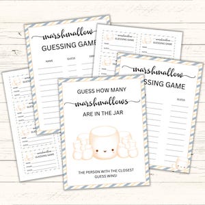 Gioco di indovinelli sui marshmallow - Gioco di indovinelli sui barattoli di marshmallow - Indovina quanti marshmallow ci sono - Gioco per baby shower - Attività per addio al nubilato