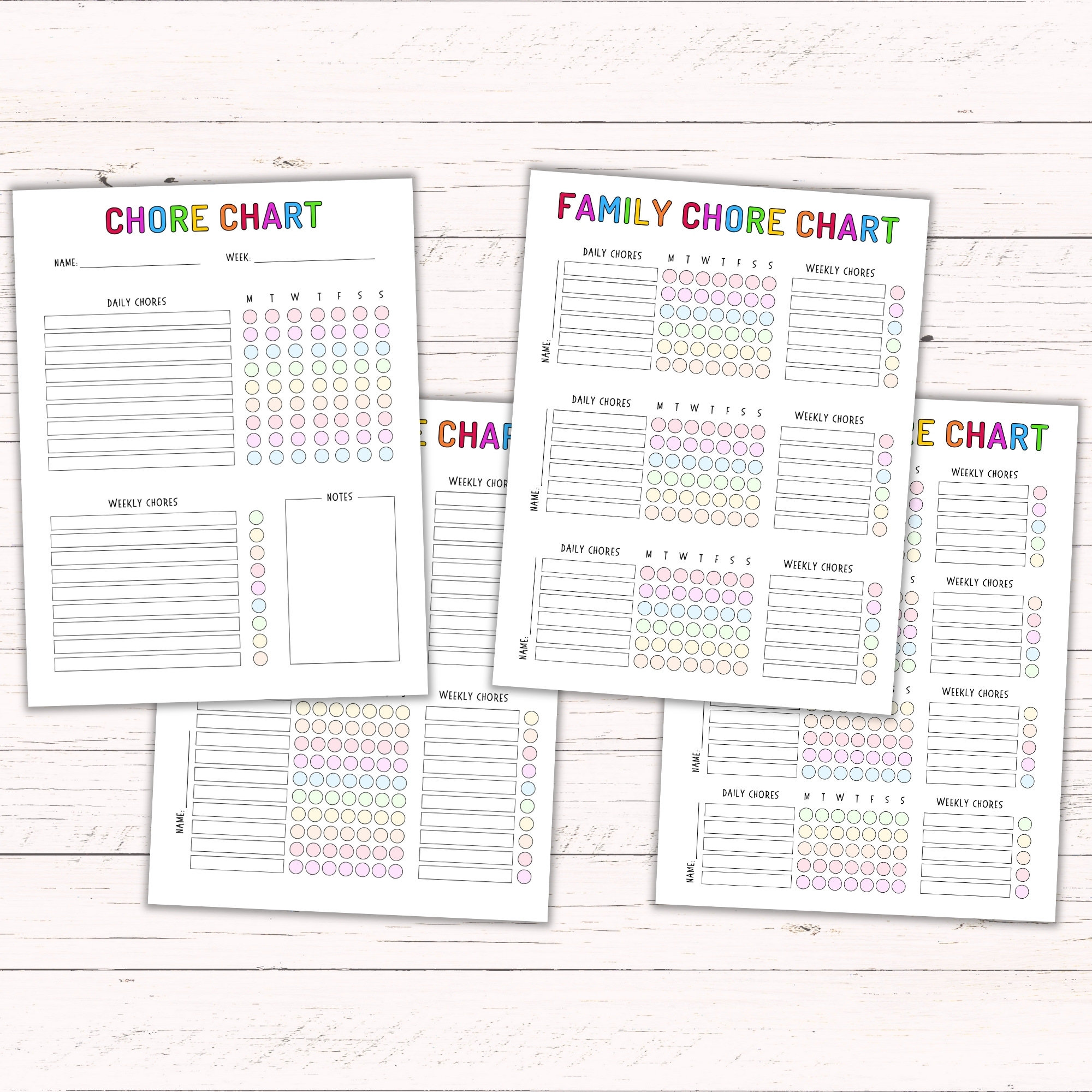 Printable Family Chore Chart - Editable Chore Chart for Multiple Kids ...