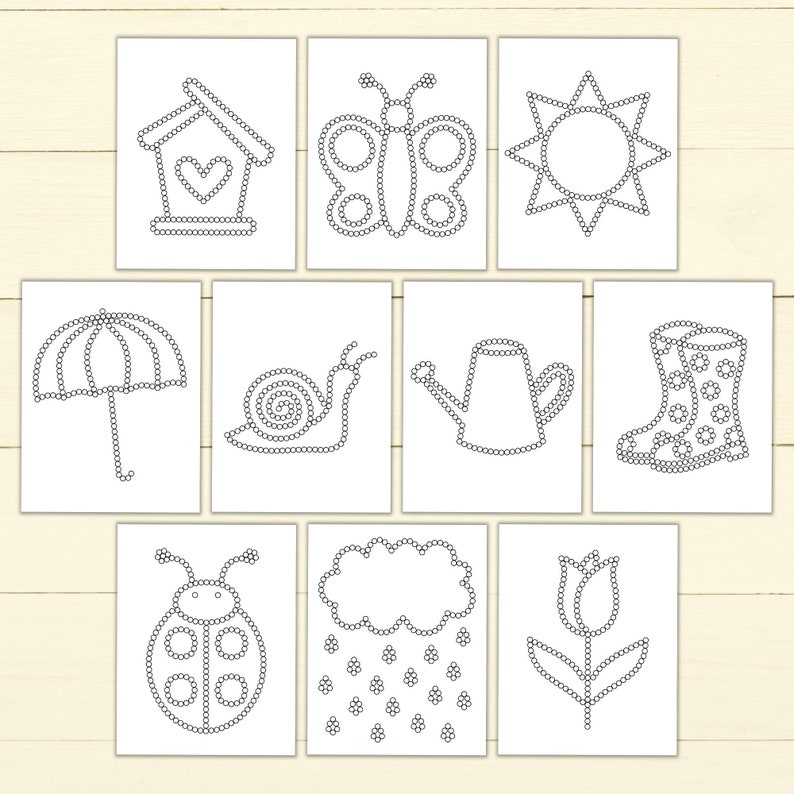 Spring Qtip Tracing Sheets Printable Preschool Worksheets for Fine