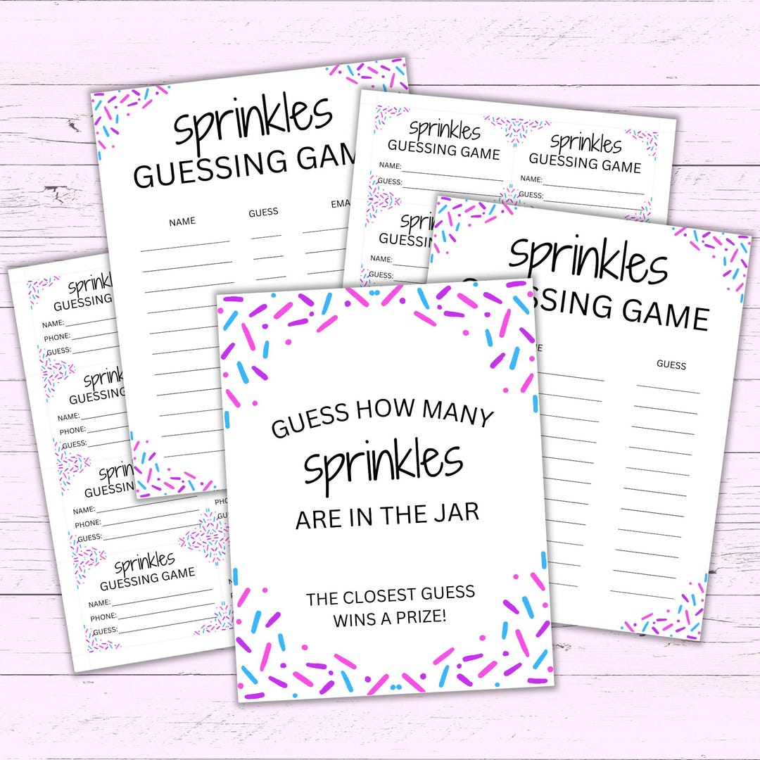 Sprinkles Guessing Game - Sprinkle Guessing Jar Game - Guess How Many ...