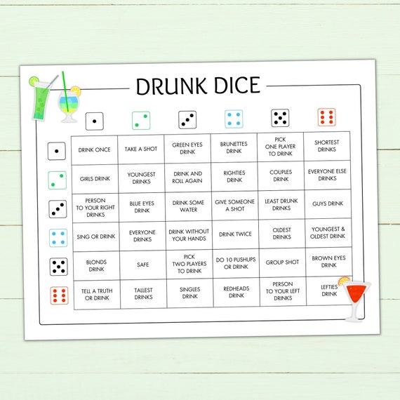 Betrunkene Würfel SVG / Trinkspiele für Erwachsene / Print auf