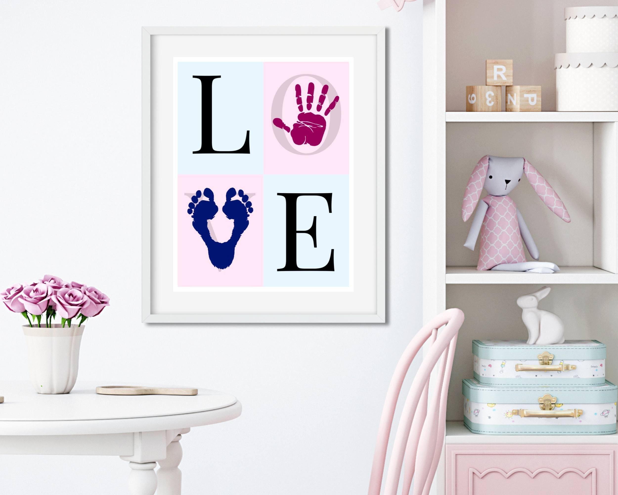 Printable LOVE Baby Handprint Footprint Craft Template DIY Etsy Canada