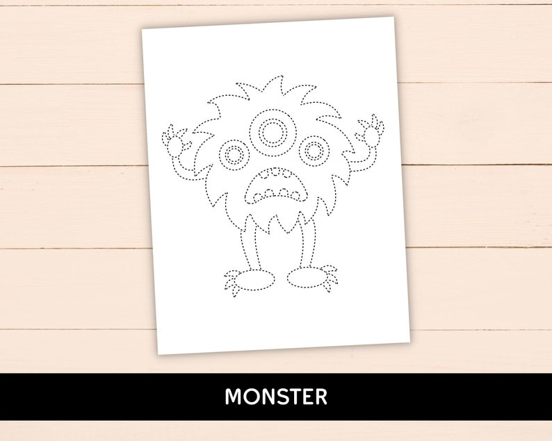 Printable Halloween Trace & Color Sheets Tracing Worksheets Etsy Canada
