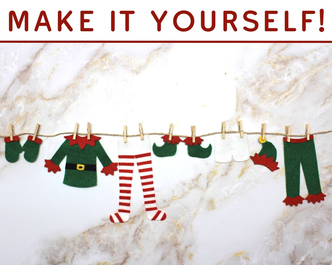 Printable Template for Santa's Elf Clothesline Garland PDF Instant ...