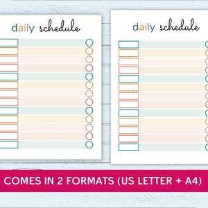 Editable Daily Schedule Template for Kids Printable - Etsy