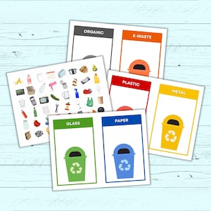 Earth Day Abfallsortierung Aktivität - Recycling Sortierspiel für die Vorschule - Erde Tag Müllsortierung Lernaktivität