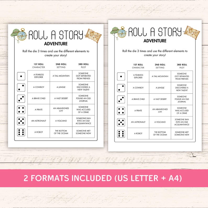Roll a Story - Creative Writing Prompt Activity - Printable Story Dice ...