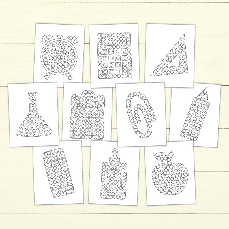 Back-to-school Dot Marker Coloring Pages - Dot Marker Worksheets ...