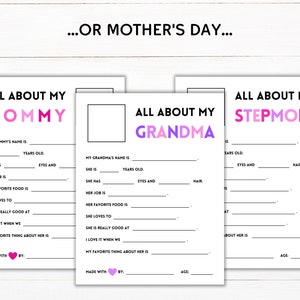 Printable all About My Family Questionnaires Instant Download ...