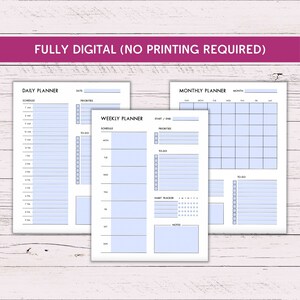 Editable Daily + Weekly + Monthly Planner Set - Instant Download ...