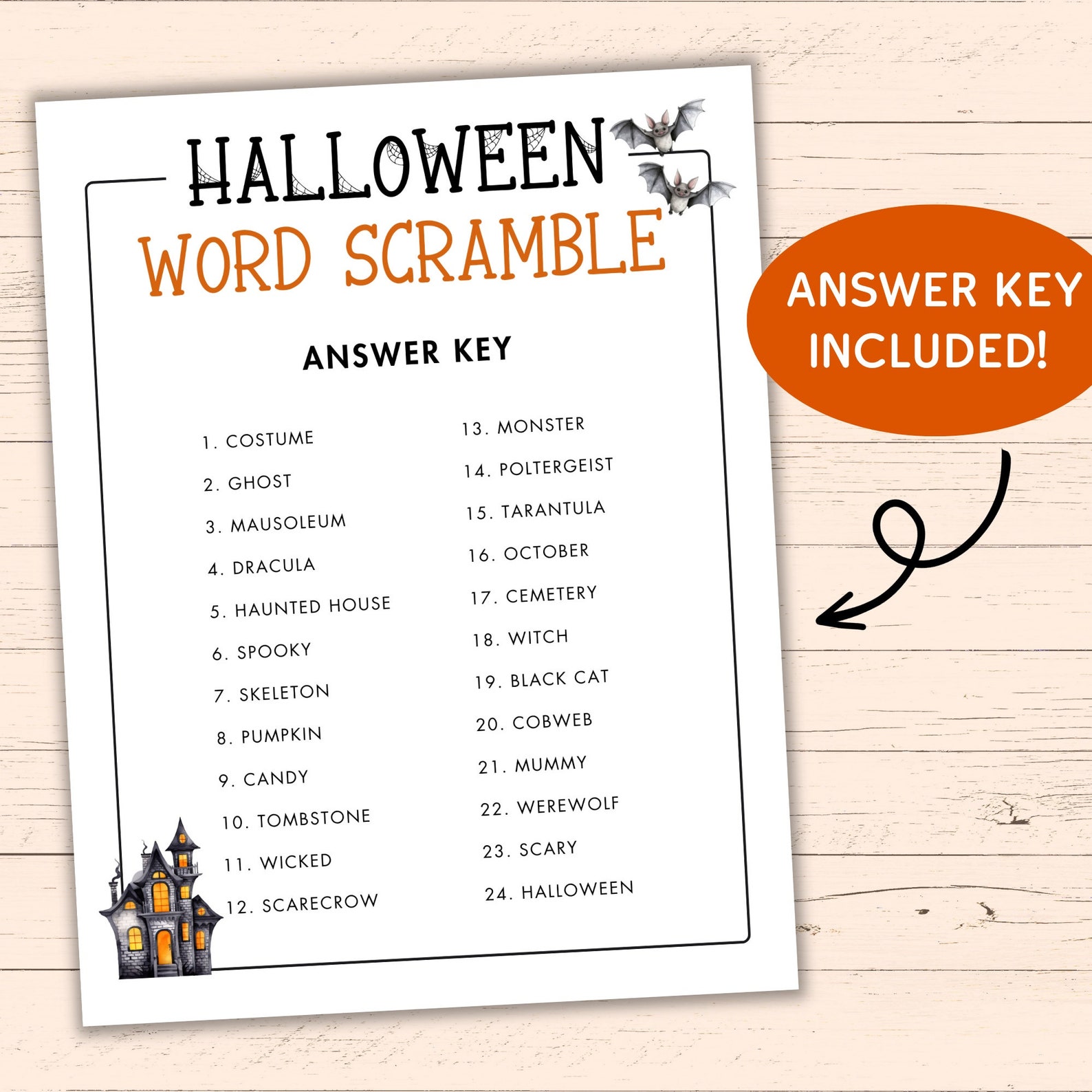 Halloween Word Scramble - Printable Halloween Activity - Halloween ...