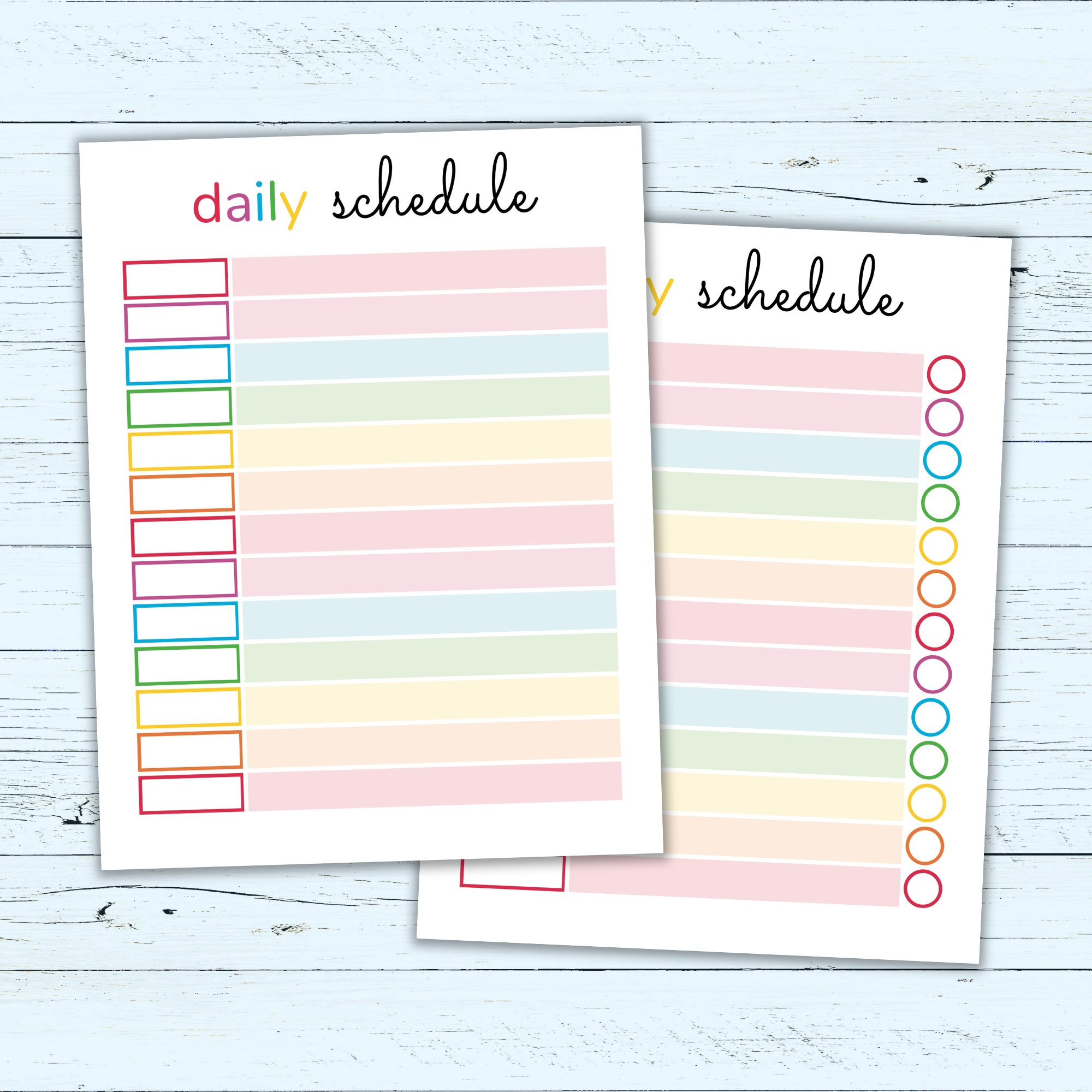 Editable Daily Schedule Template for Kids Printable Kids' Daily