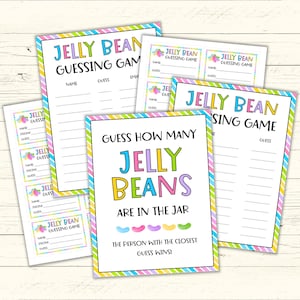 Jelly Bean Guessing Game - Easter Guessing Jar Game - Easter Classroom Game - Guess How Many Candies Game - Printable Easter Candy Activity