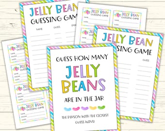 Jelly Bean Guessing Game - Easter Guessing Jar Game - Easter Classroom Game - Guess How Many Candies Game - Printable Easter Candy Activity