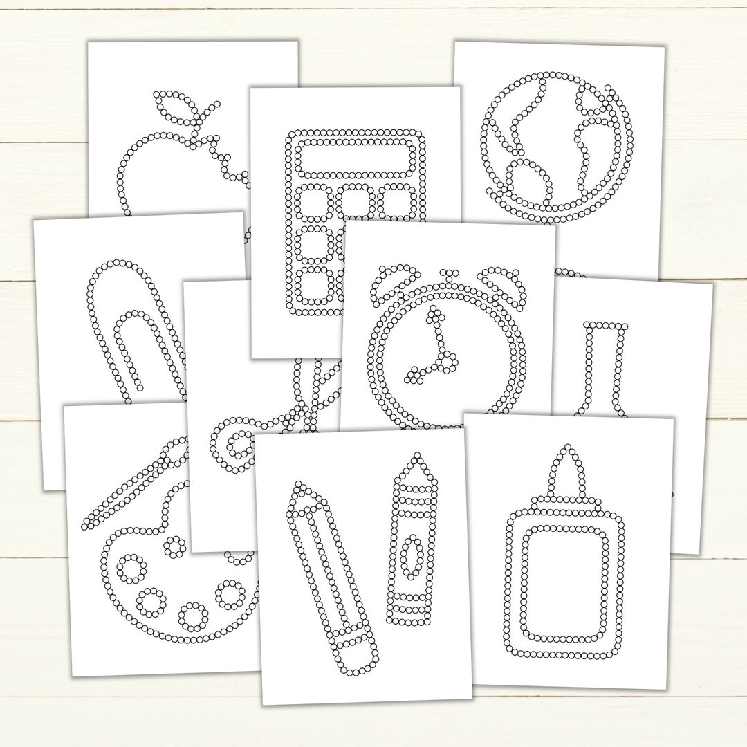 Back-to-school Q-tip Tracing Sheets - Printable Preschool Worksheets ...