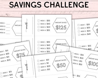 Low Income Savings Challenge - Low Income Savings Tracker Bundle - Monthly Savings Challenge - Mini Savings Challenge - Money Challenge