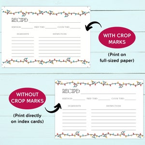 Printable Christmas Recipe Card - Editable Recipe Card Template - 4x6 ...