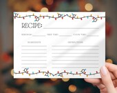 Printable Christmas Recipe Card - Editable Recipe Card Template - 4x6" & 5x7" - Blank Fillable PDF - Double-sided - Instant Download