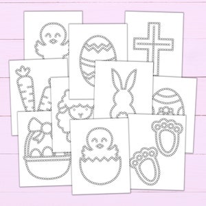 Easter Q-Tip Tracing Sheets - Printable Preschool Worksheets for Fine Motor Practice - Easter Q-Tip Painting Templates to Download & Print