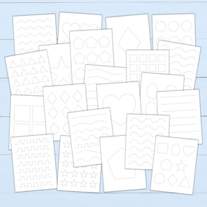 41-PAGE BUNDLE - Cutting Practice & Tracing Worksheets - Beginning Scissor Practice for Preschool, Pre-K or Kindergarten - Fine Motor Skills
