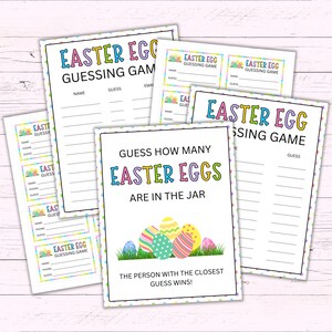 Osterei-Guessing-Spiel - Ostern-Spruchglas-Spiel - Oster-Klassenzimmer-Spiel - Raten Sie, wie viele Eier es gibt - Druckbare Oster-Süßigkeits-Aktivität