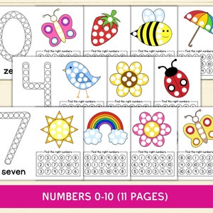 Printable Do a Dot Counting Activity Spring Number Activity | Etsy