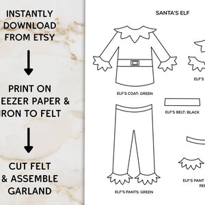 Printable Template for Santa's Elf Clothesline Garland - Etsy