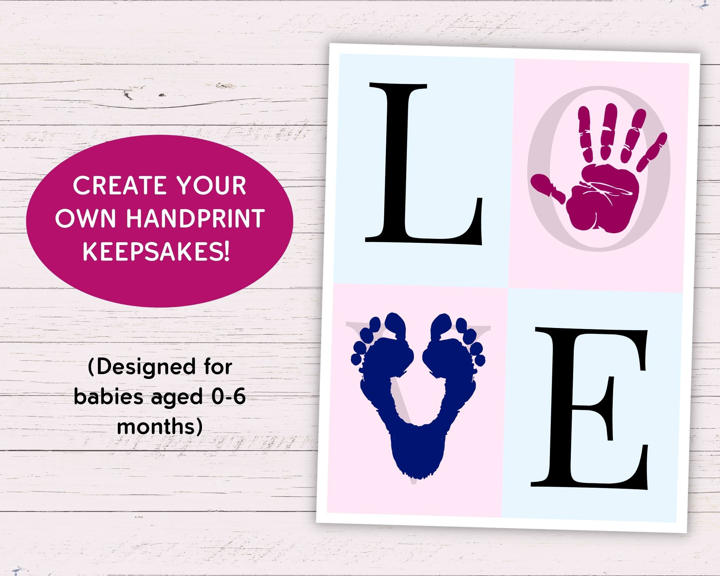 Printable LOVE Baby Handprint Footprint Craft Template DIY Etsy Canada