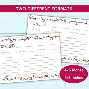 Printable Christmas Recipe Card Editable Recipe Card - Etsy Canada
