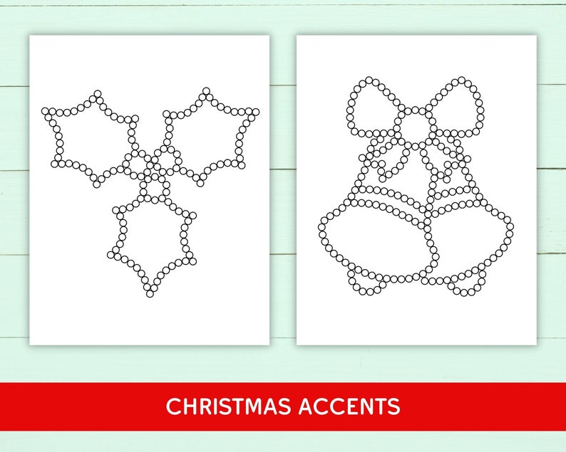 Christmas Q-tip Tracing Sheets Printable Preschool - Etsy