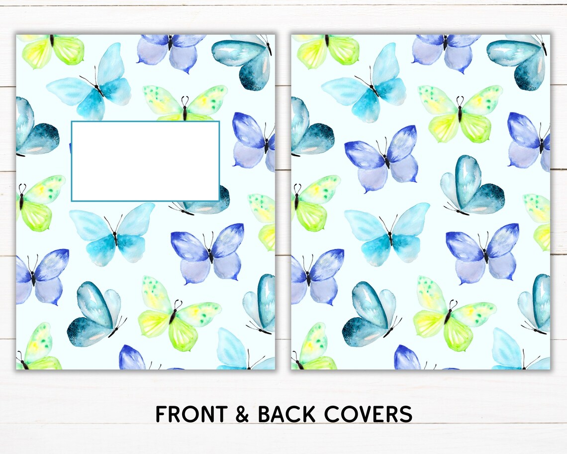 Printable Butterfly Binder Covers Editable Instant Download Etsy