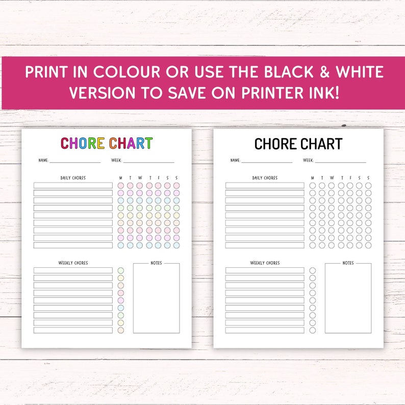 Printable Chore Chart for Kids - Editable Daily & Weekly Chore Chart ...