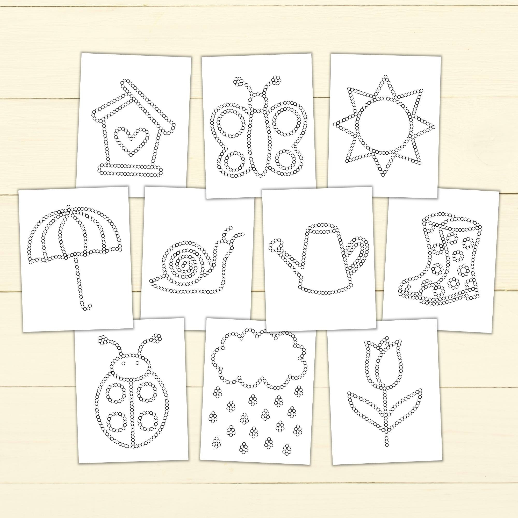Tip Spring Painting Sheets.pdf Spring Q-tip Tracing Sheets - Printable Preschool Worksheets for Fine ...