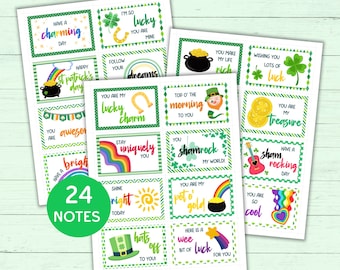 24 Cute St Patrick's Day Lunch Box Notes for Kids - Printable Lunchbox Notes for Kids - Kids' Lunchbox Note Templates for Boys & Girls