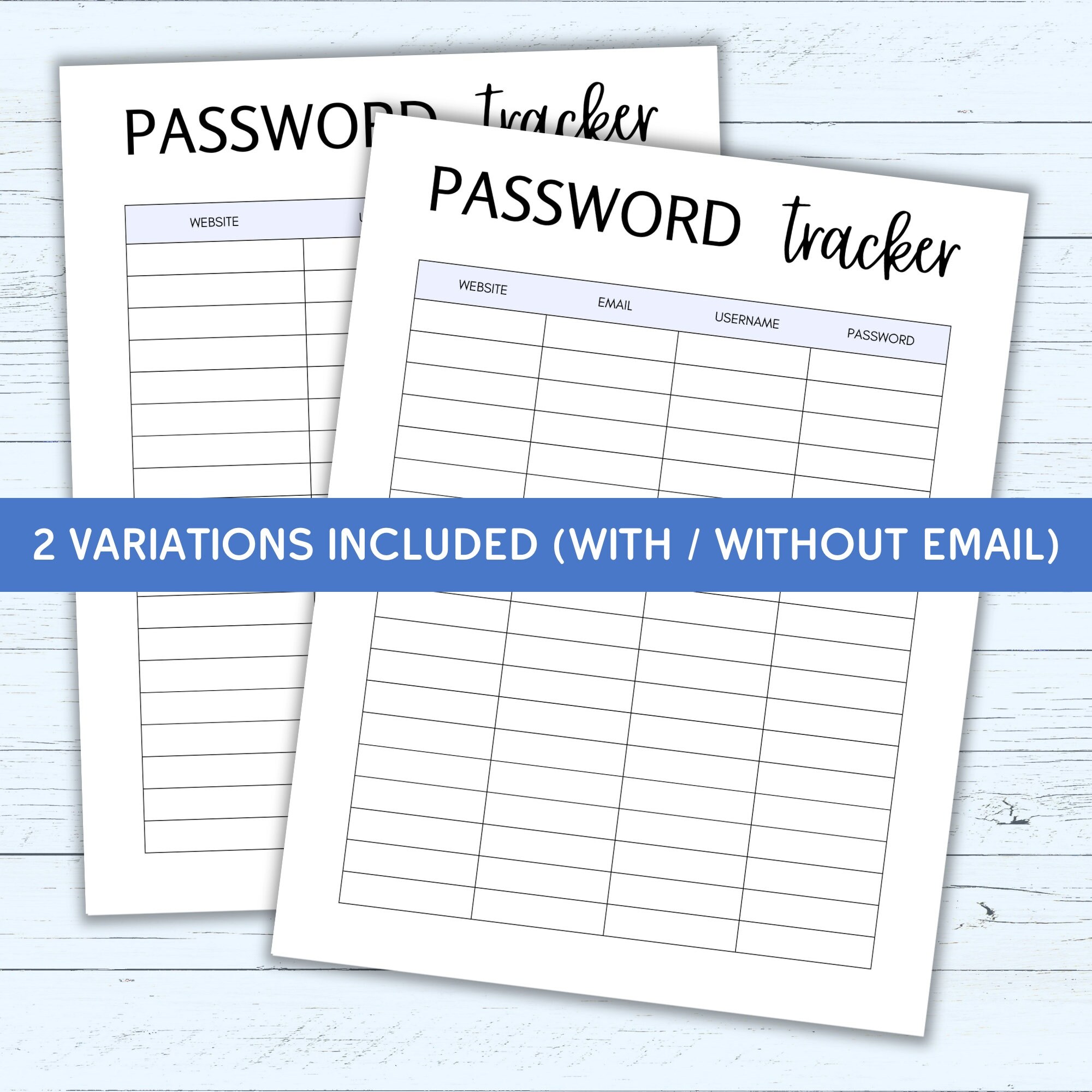 Password Tracker Printable - Fillable PDF - Password Keeper - Password ...