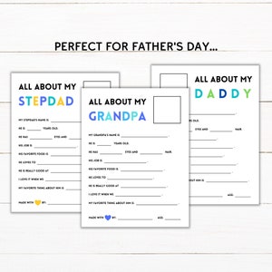 Printable All About My Family Questionnaires Instant Download Personalized Gift All About Me, My Daddy My Mommy and More image 5