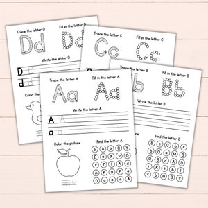Alphabet Review Printable - Alphabet Revision Sheets - Letters Worksheets for Kids - Preschool & Kindergarten ABC - Tracing + Fine Motor