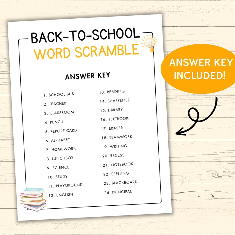 Back to School Word Scramble - Printable Back to School Activity ...