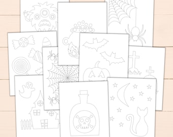 Printable Halloween Trace & Color Sheets - Tracing Worksheets for Preschool + Kindergarten - Fine Motor Halloween Activity for Kids