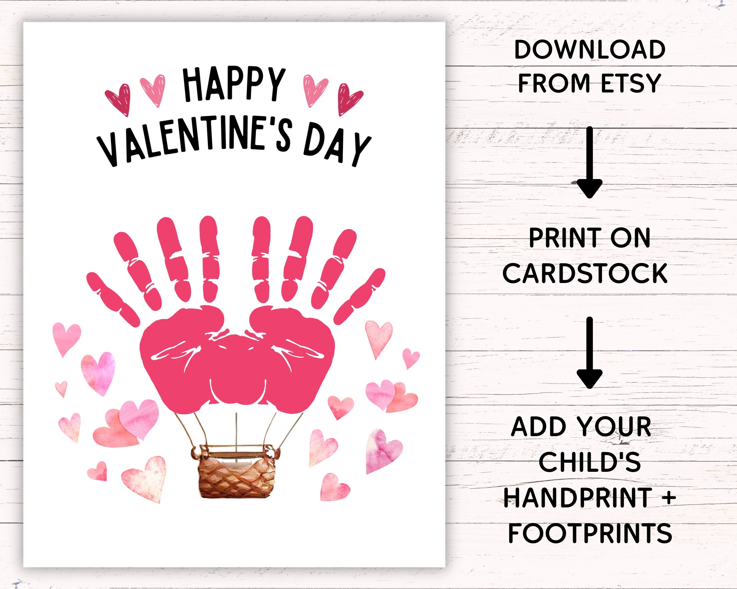Valentine Hot Air Balloon Handprint Kit – Printables by The Craft-at-Home  Family