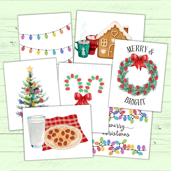 Christmas Fingerprint Art Bundle - Printable Fingerprint Keepsake Crafts - Christmas Craft for Kids - Daycare Thumbprint Art Templates