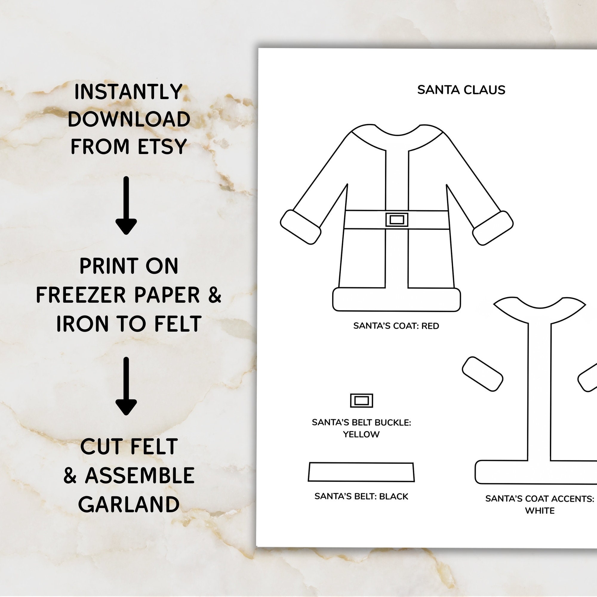 Printable Template for Santa's Clothesline Garland PDF Instant Download DIY Christmas Craft Template Homemade Christmas Decoration - Etsy printable-template-for-santa-s-clothesline-garland-pdf-instant-download-diy-christmas-craft-template-homemade-christmas-decoration-etsy