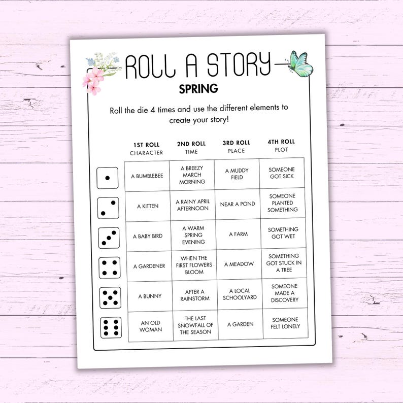 Spring Roll a Story - Creative Writing Prompt Activity - Printable ...
